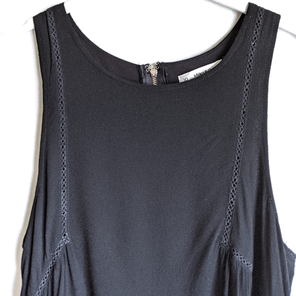 Mika & Gala Lattice Detail Black Swing Dress - Picture 2 of 12